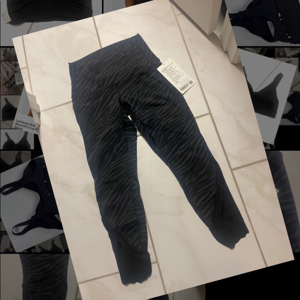 Lululemon Wunder under HR crop 23” with mesh paneling